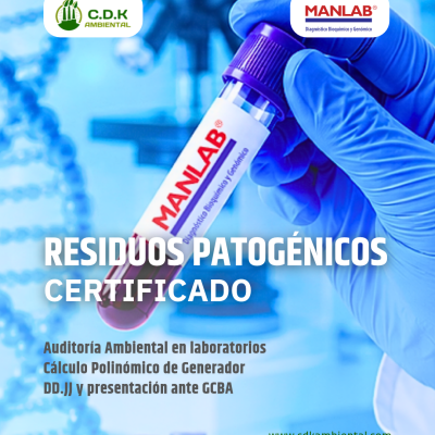Certificado de Residuos Patogénicos para Laboratorio Mantel