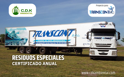 Certificado de Residuos Especiales para Transcont